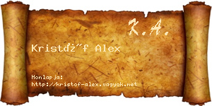 Kristóf Alex névjegykártya