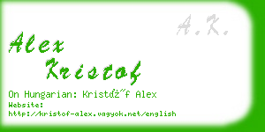 alex kristof business card